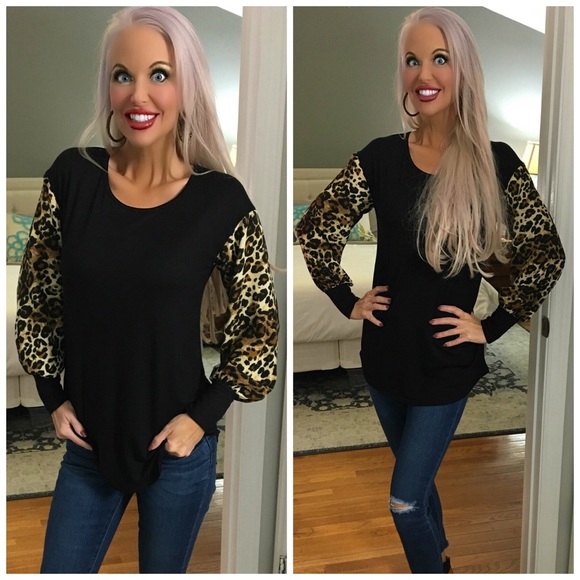 Tops - ❤️LAST 1! Animal Print Contrast  Tunic!